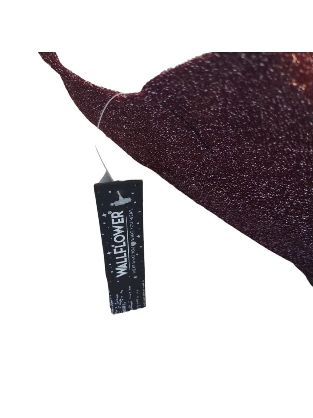 Wallflower Sparkle Glitter Maroon Cropped Tank Top Small - Picture 4 of 4